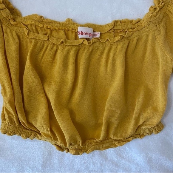 Showpo Yellow Mustard Off Shoulder Crop Top - Picture 3 of 5